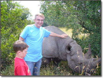 Chuck with wild rhino